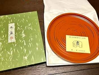 【未使用】象彦の丸盆　(根来塗　漆器　ロクロ目　朱塗り　丸盆　中)2枚セット 690007e.jpg?v=1707116452&width